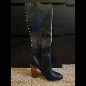 Studded Knee High Boots